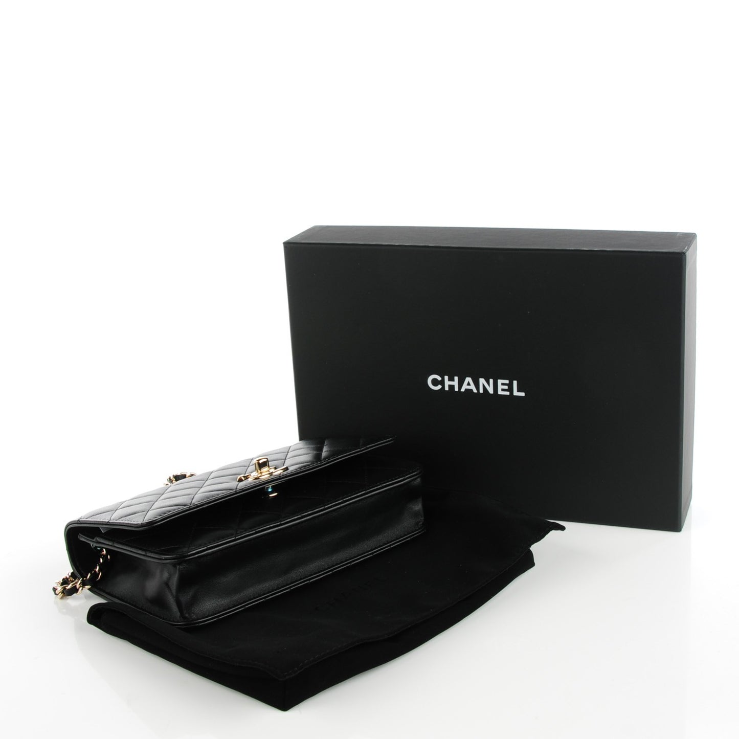 Chanel Trendy CC Wallet on Chain WOC Black Lambskin Gold Hardware