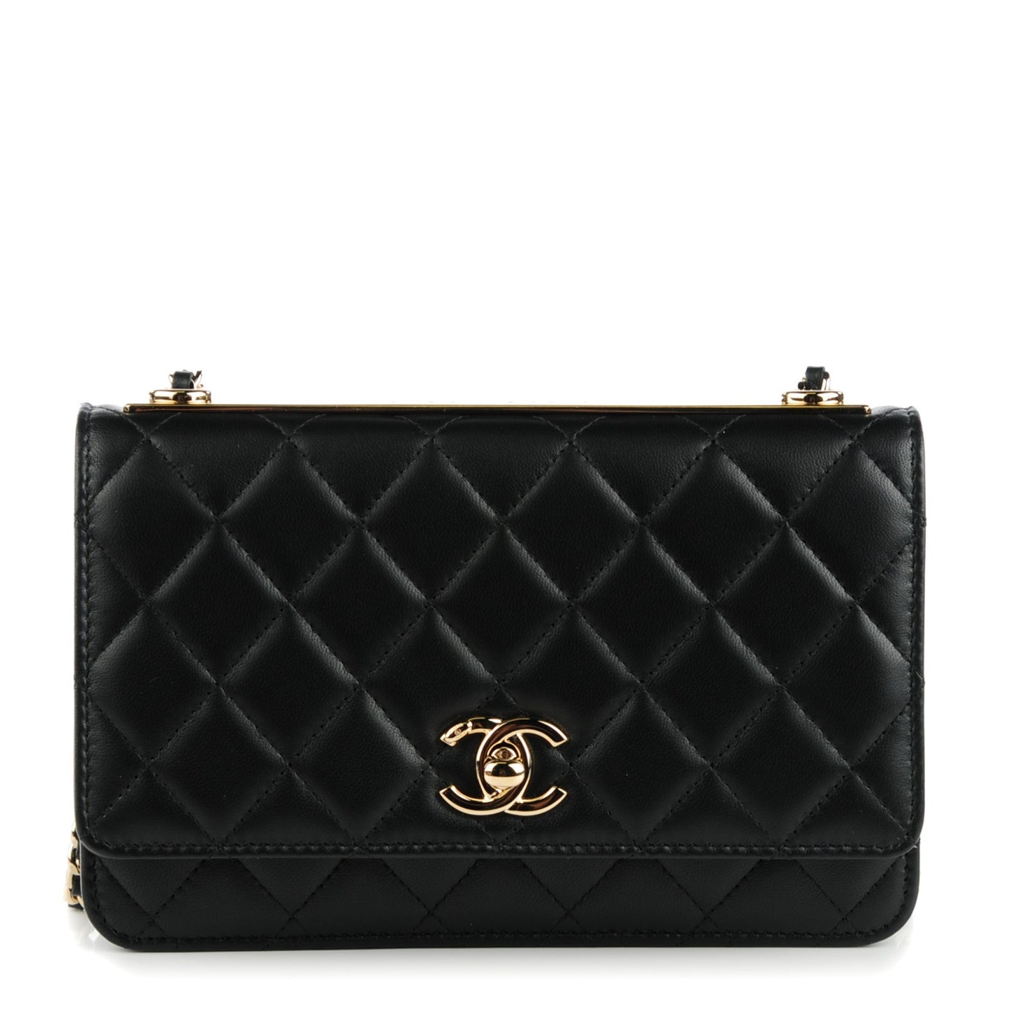 Chanel Trendy CC Wallet on Chain WOC Black Lambskin Gold Hardware