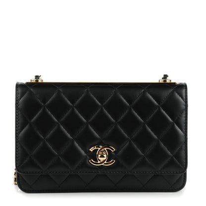 Chanel Trendy CC Wallet on Chain WOC Black Lambskin Gold Hardware