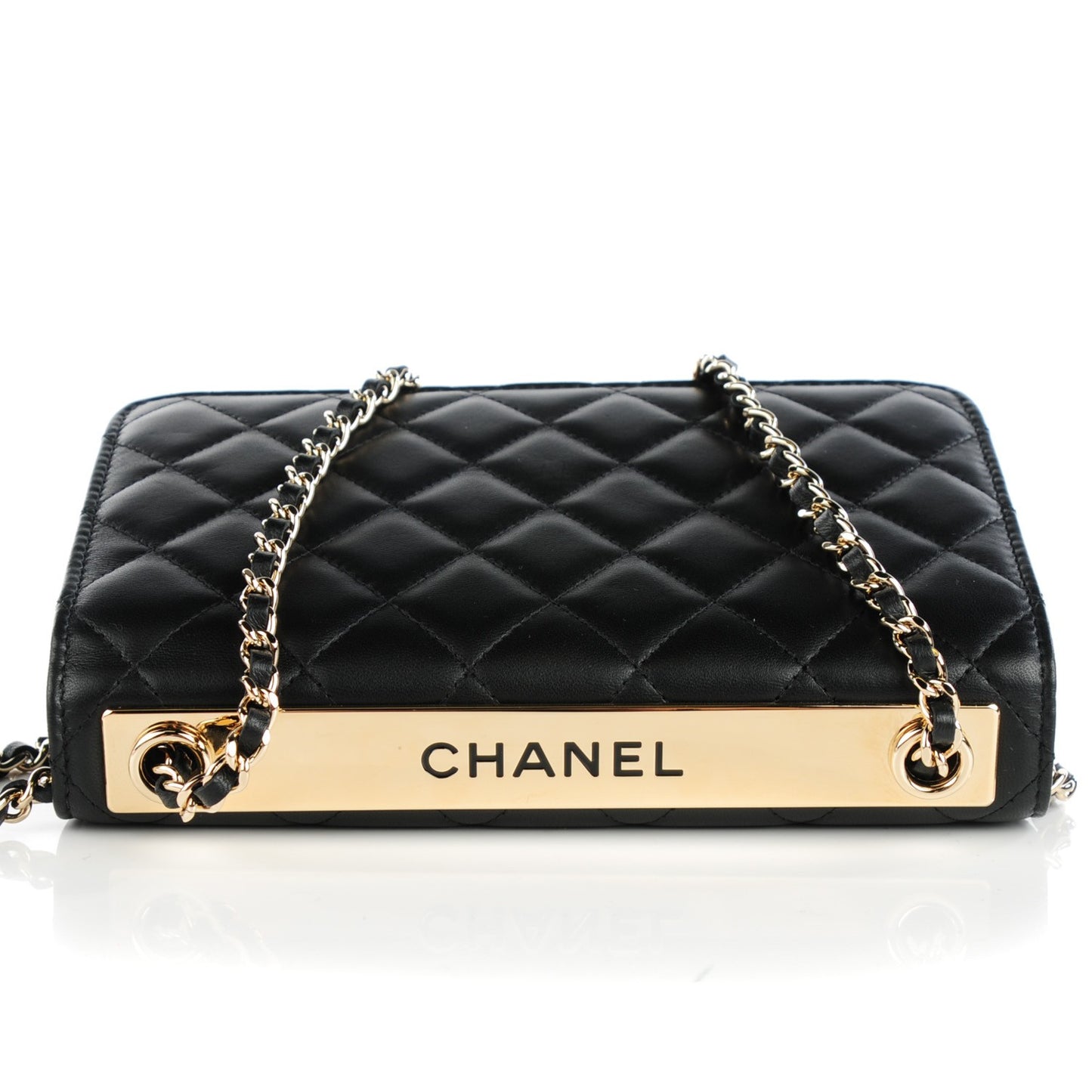 Chanel Trendy CC Wallet on Chain WOC Black Lambskin Gold Hardware